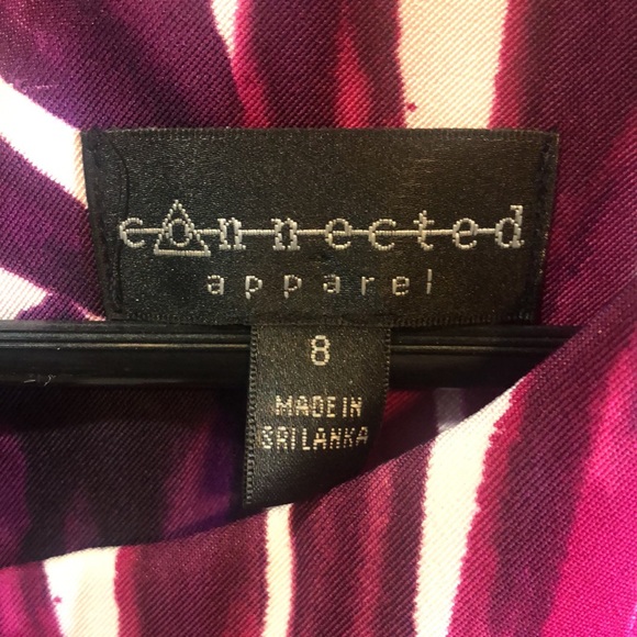 Connected apparel size 8 purple and white dress EUC - Picture 2 of 5